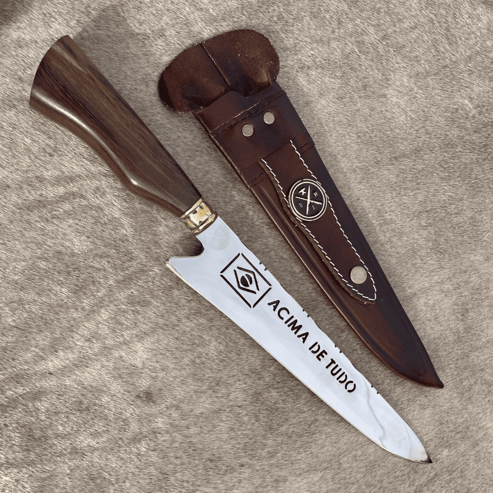 Brasil Acima de Tudo - Faca Campeira Aço Inox 420C + Bainha