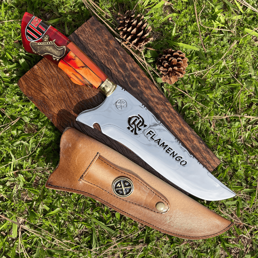 Faca Picanheira Flamengo 4mm | Frete Grátis + Bainha + Seu Nome Grátis