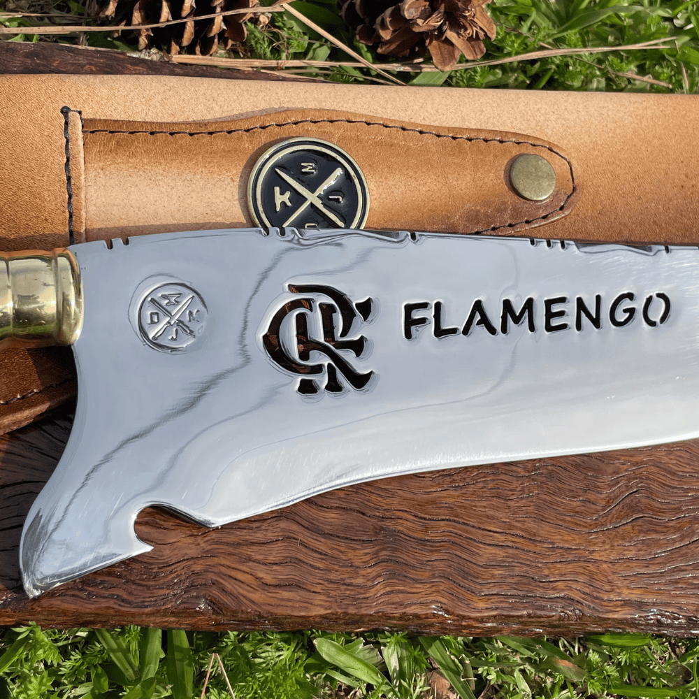 Faca Picanheira Flamengo 4mm | Frete Grátis + Bainha + Seu Nome Grátis