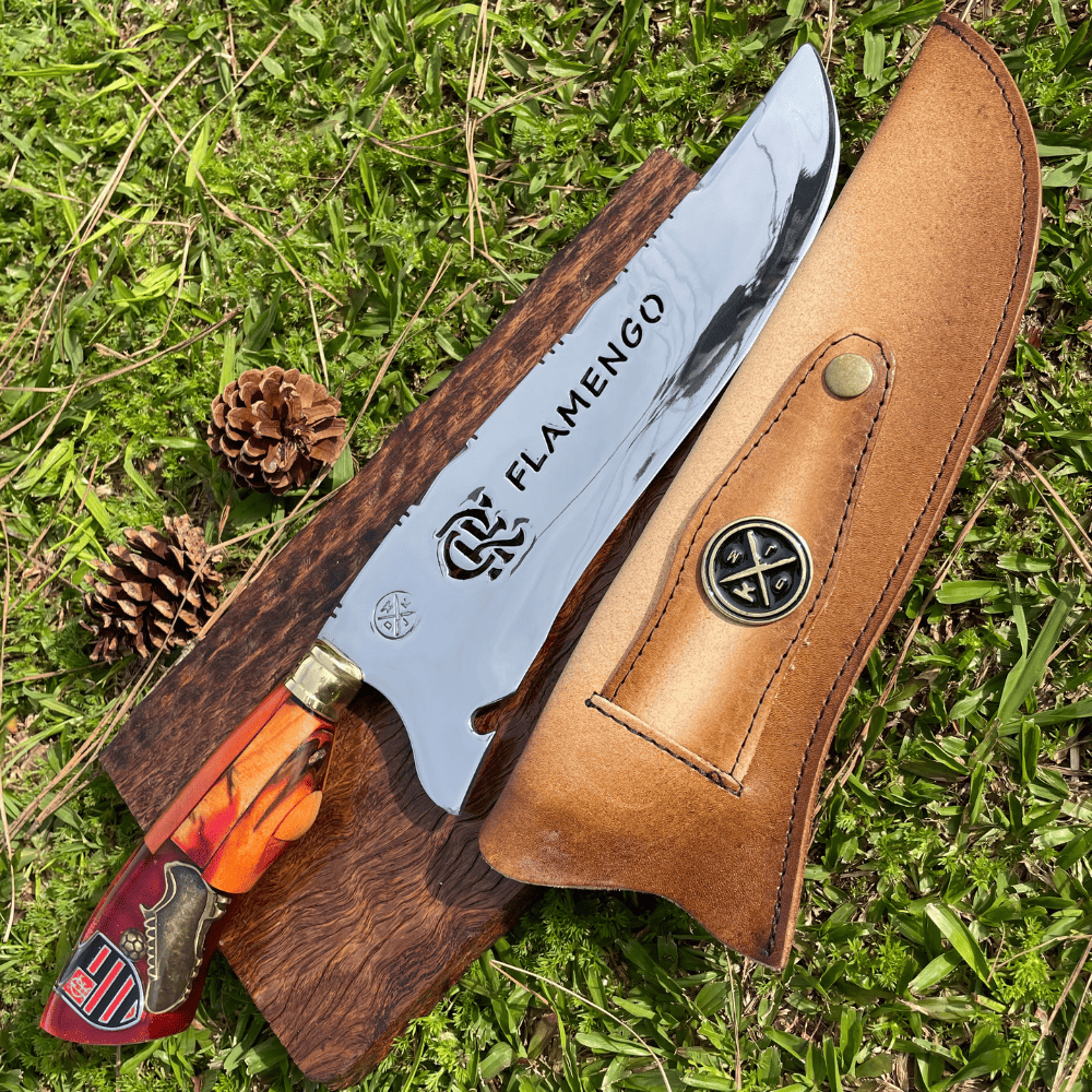 Faca Picanheira Flamengo 4mm | Frete Grátis + Bainha + Seu Nome Grátis