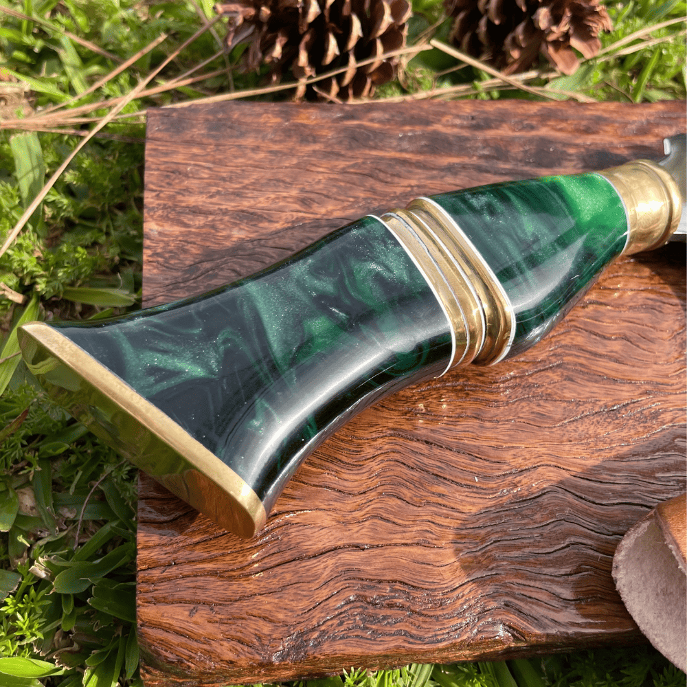 Faca Picanheira Rambo Esmeralda Estilo Bowie 4mm | Frete Grátis + Bainha + Seu Nome Grátis