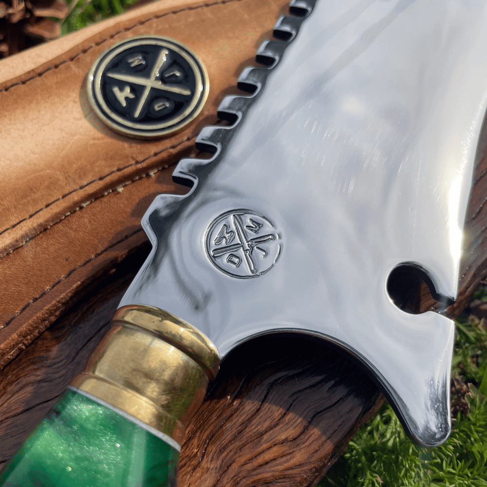 Faca Picanheira Rambo Esmeralda Estilo Bowie 4mm | Frete Grátis + Bainha + Seu Nome Grátis