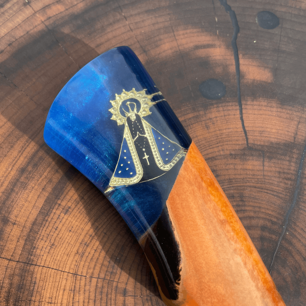 Faca Picanheira Nossa Senhora 3mm | Frete Grátis + Bainha + Seu Nome Grátis