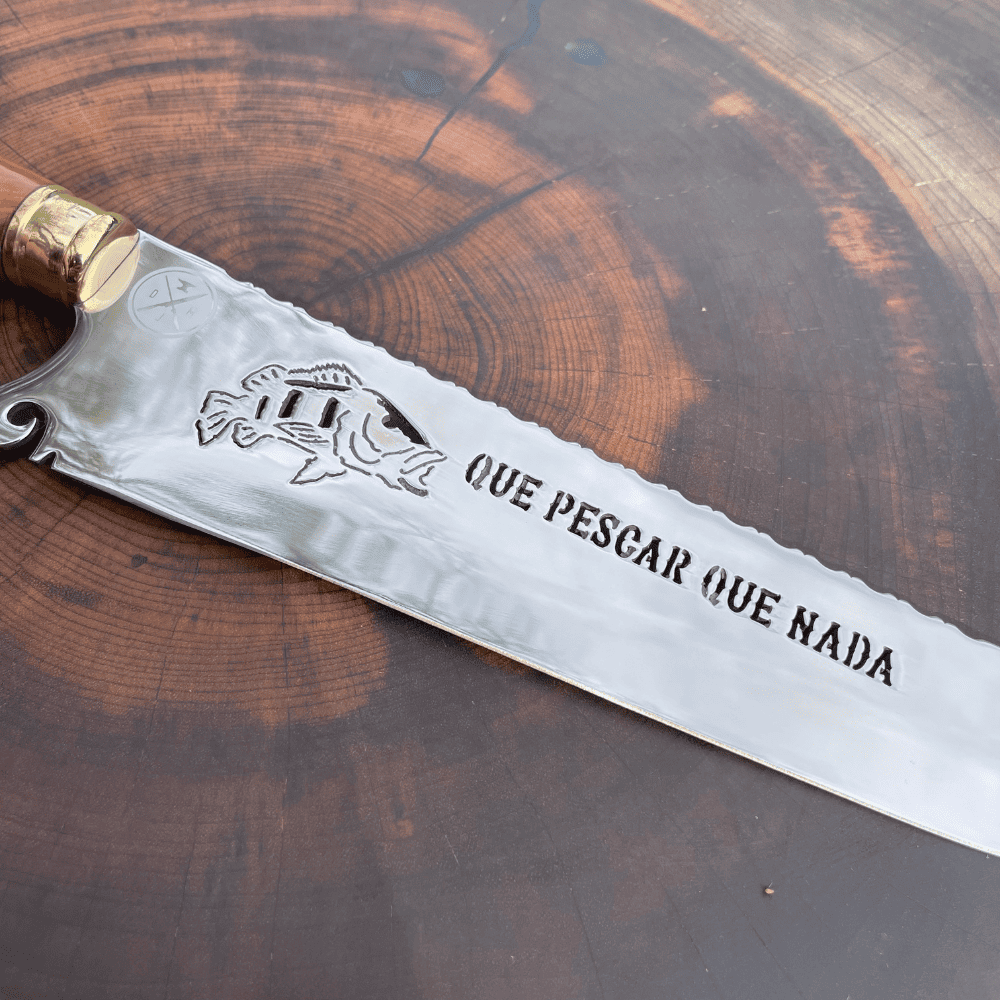 Faca Picanheira Pescaria 3mm | Frete Grátis + Bainha + Seu Nome Grátis