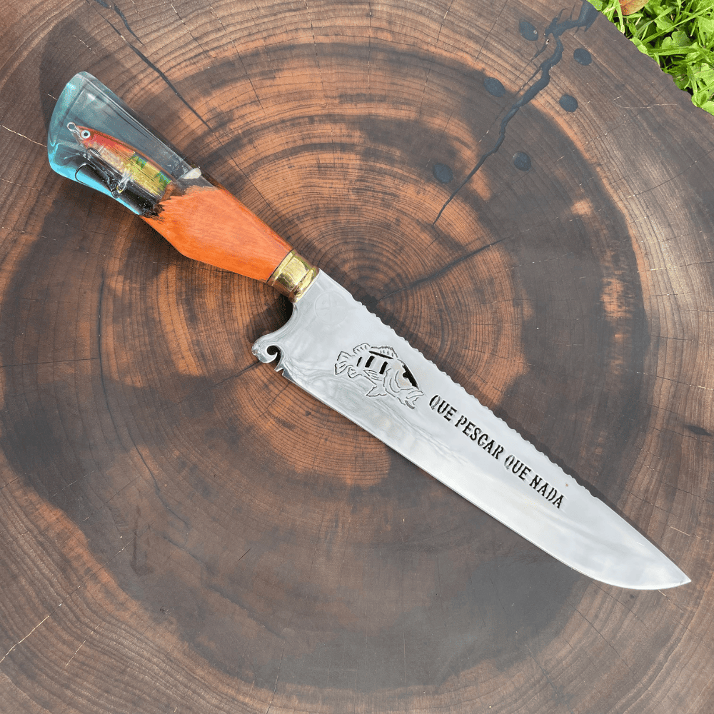 Faca Picanheira Pescaria 3mm | Frete Grátis + Bainha + Seu Nome Grátis