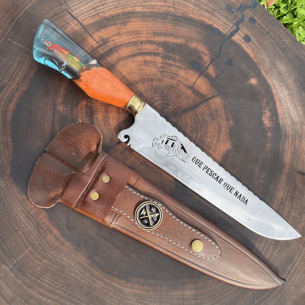 Faca Picanheira Pescaria 3mm | Frete Grátis + Bainha + Seu Nome Grátis