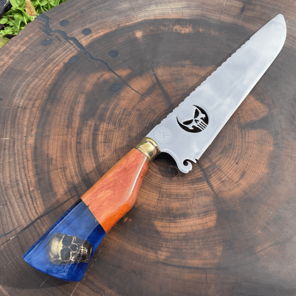 Faca Punisher Picanheira Pistola 3mm | Frete Grátis + Bainha + Seu Nome Grátis