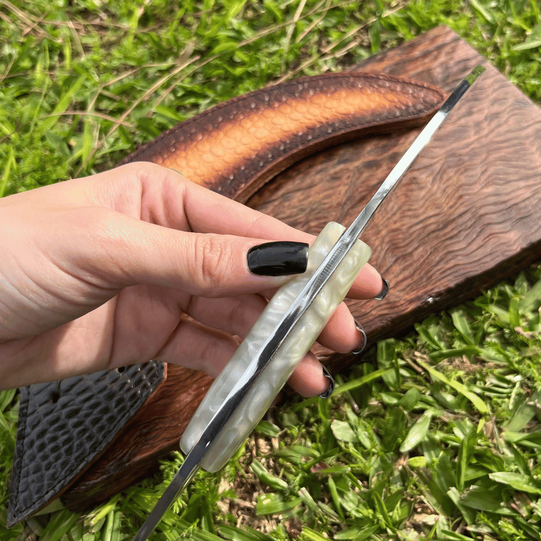 Karambit Mármore Branco 25cm + Bainha