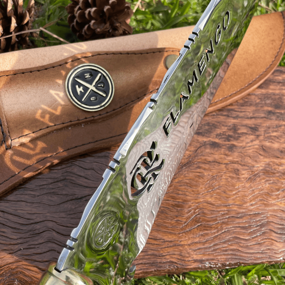 Faca Picanheira Flamengo 4mm | Frete Grátis + Bainha + Seu Nome Grátis