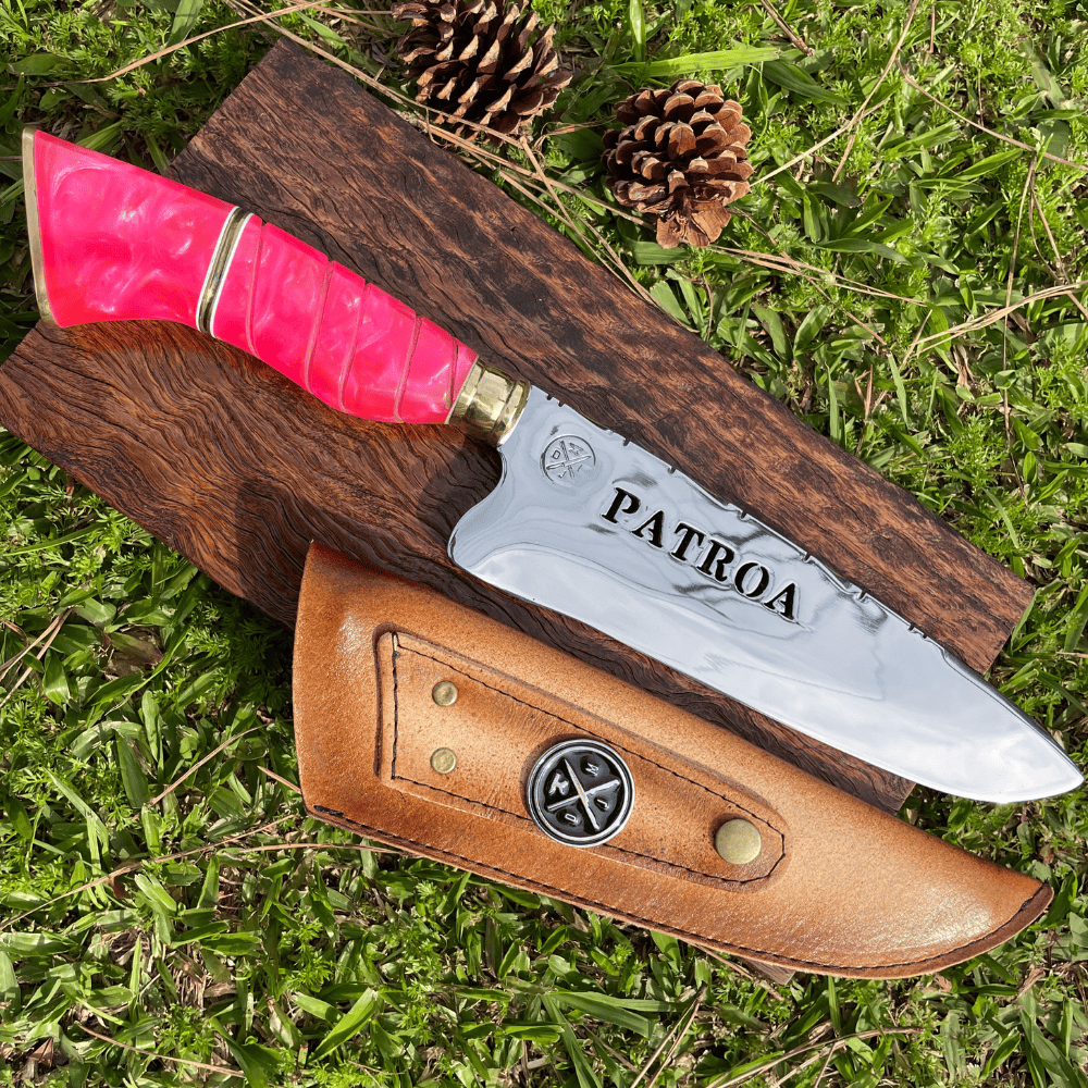 Faca Do Chef Patroa 4mm | Frete Grátis + Bainha + Seu Nome Grátis