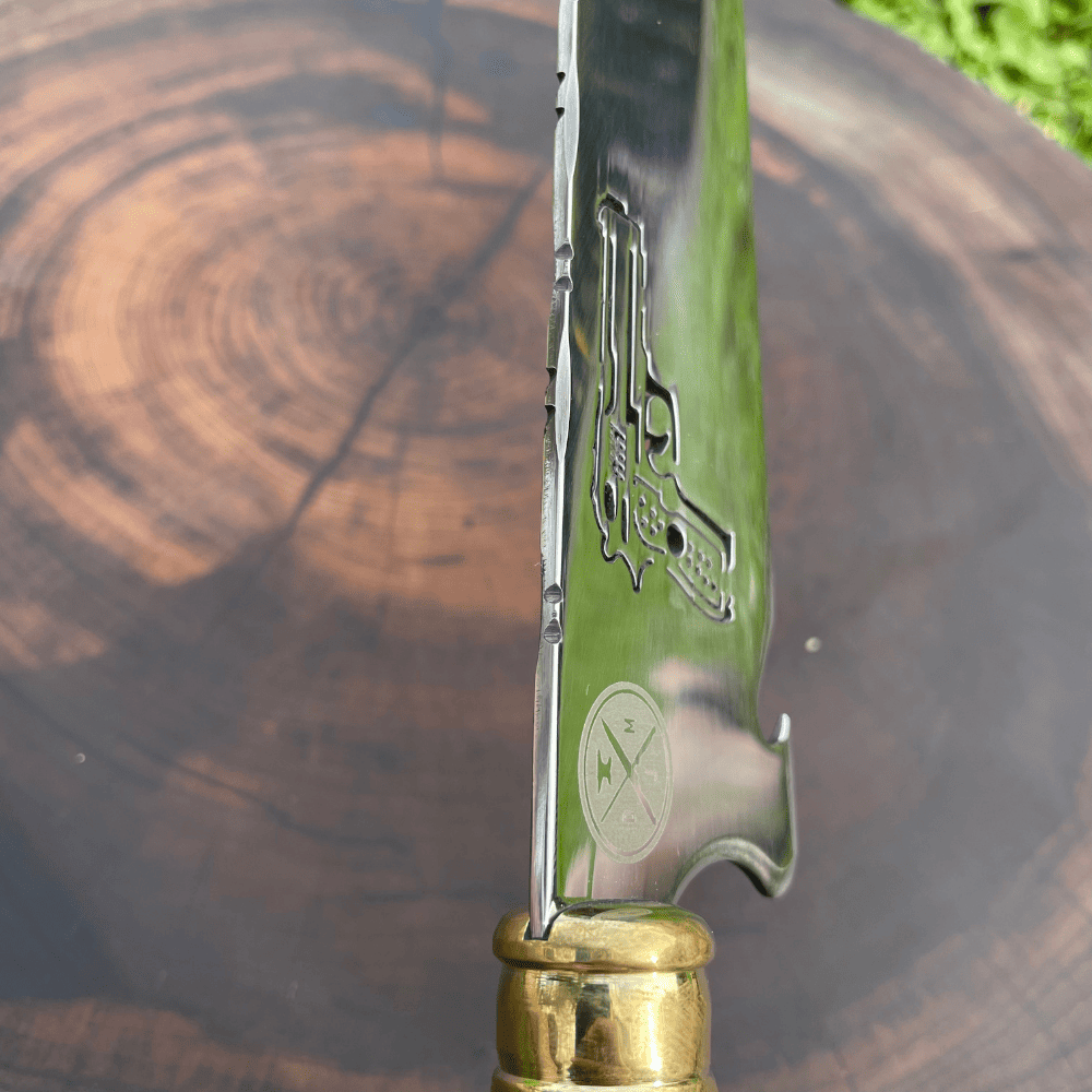 Faca Picanheira Pistola 3mm | Frete Grátis + Bainha + Seu Nome Grátis