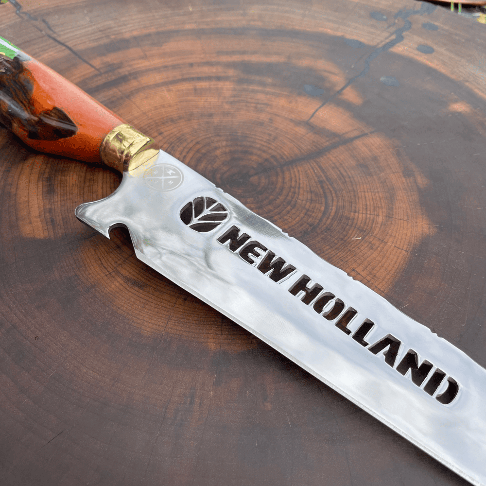 Faca Picanheira Trator New Holland 3mm | Frete Grátis + Bainha + Seu Nome Grátis