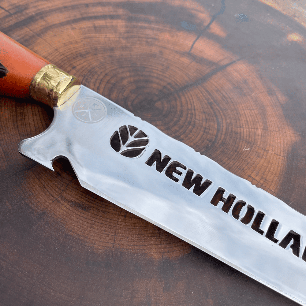 Faca Picanheira Trator New Holland 3mm | Frete Grátis + Bainha + Seu Nome Grátis