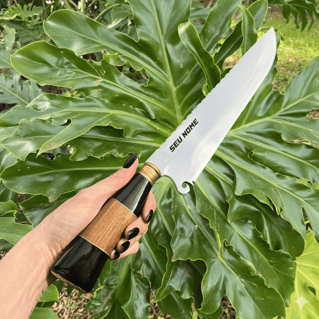 Faca Picanheira Personalizada - Cabo Híbrido + Bainha