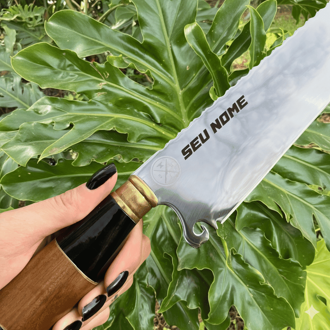 Faca Picanheira Personalizada - Cabo Híbrido + Bainha
