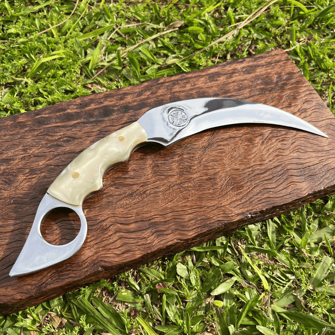 Karambit Mármore Branco 25cm + Bainha
