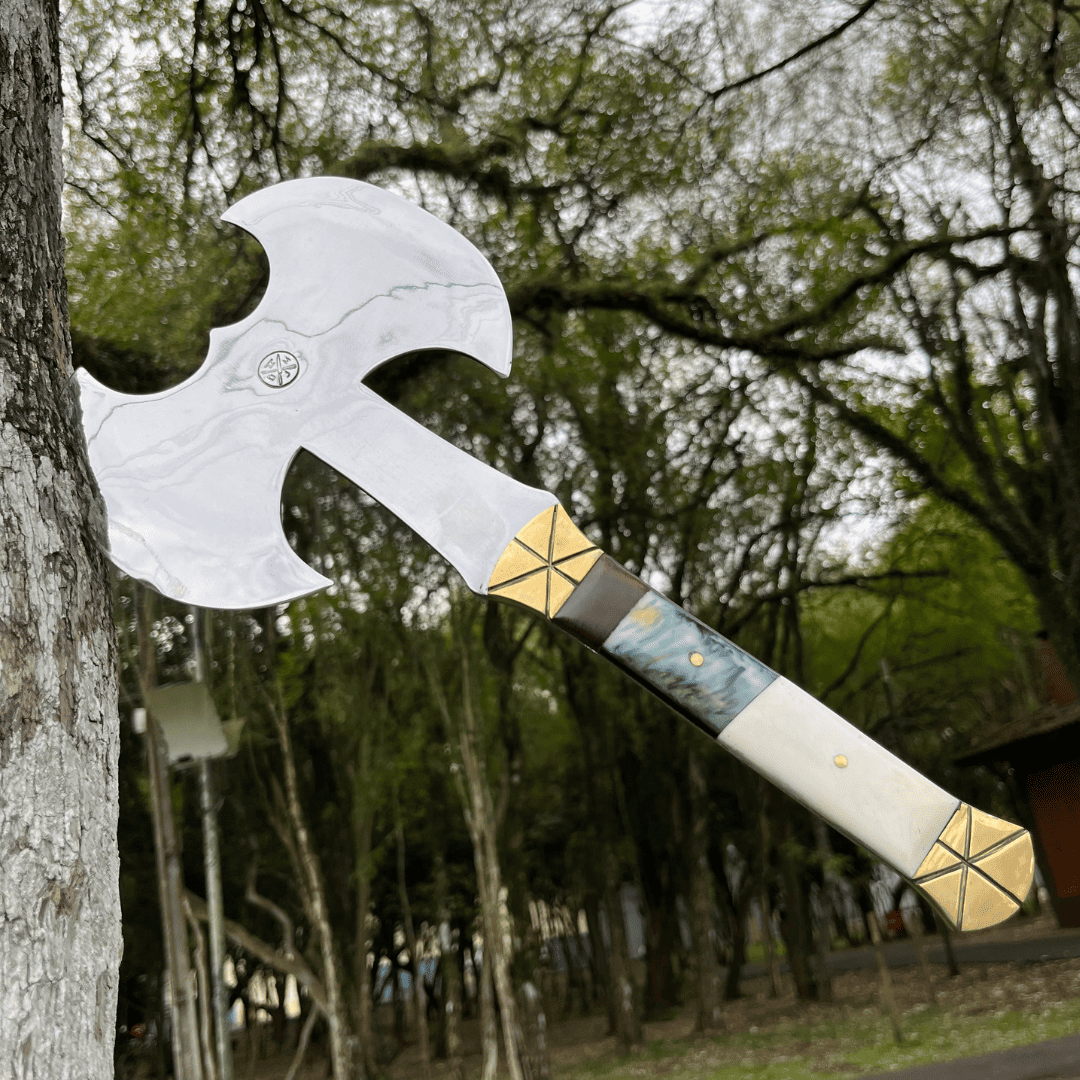 Machado Medieval - Cabo Aura Mármore + Bainha