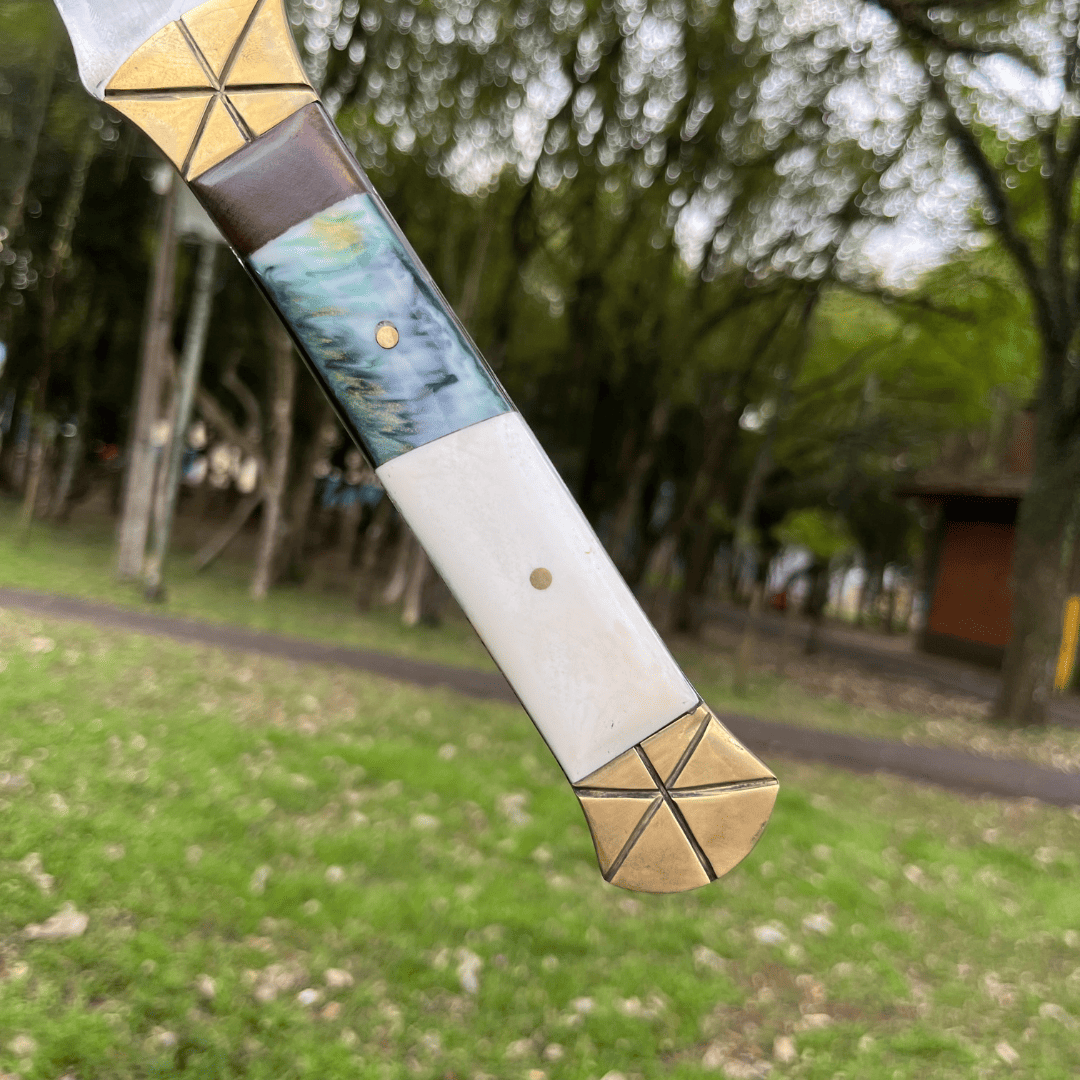 Machado Medieval - Cabo Aura Mármore + Bainha